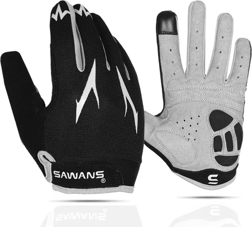 SAWANS Guantes de ciclismo para pantalla táctil, transpirables, para bicicleta de montaña, para carretera, antideslizantes, acolchados, para hombres