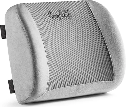 Vista 9 de ComfiLife - Cojín de respaldo lumbar para silla de oficina y asiento de coche, de espuma viscoelástica, con correa ajustable y malla 3D transpirable