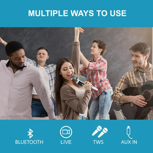 Vista 8 de TOSING Máquina de karaoke profesional G7, altavoz portátil con sistema PA Bluetooth de 20 W, estilo moderno, para teléfonos inteligentes o tabletas