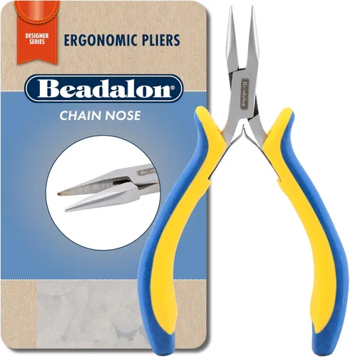 Vista 7 de Beadalon Ergo Alicates de punta redonda – Alicates de punta redonda para fabricación de joyas y bucles de alambre, 5.25 pulgadas