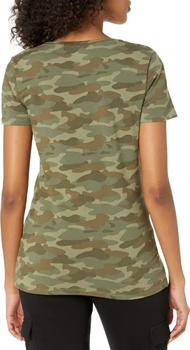 Vista 4 de Tienda Essentials - Camiseta de manga corta con cuello redondo y ajuste clásico para mujer, paquete múltiple