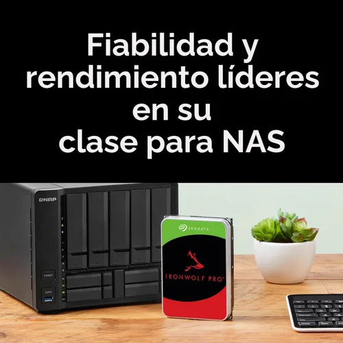 Vista 4 de Seagate IronWolf Pro, 12 TB, Enterprise NAS HDD interno - CMR 3.5 pulgadas, SATA 6 Gb/s, 7.200 RPM, caché de 256 MB para almacenamiento conectado a