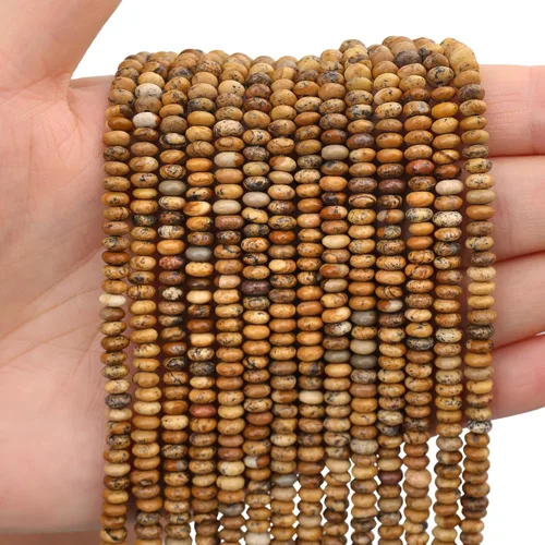 Vista 26 de BONNY BOXX 1 hebra (150 piezas) Cuentas naturales de turquesa africana de 2 * 4 mm, cuentas de disco de ábaco de piedra natural, cuentas sueltas