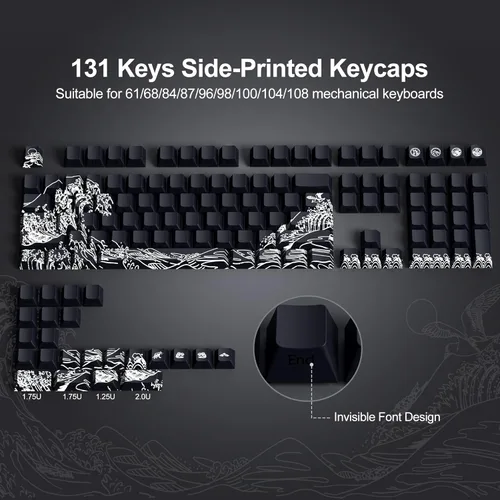 Vista 6 de SDYZ XVX Shine Through Keycaps - Teclas PBT de Doble Disparo 60, 65, 75, 100 Por Ciento, Teclas de Impresión Lateral Personalizadas, Juego de 131