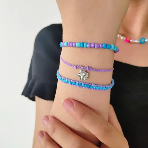 Vista 3 de Pulseras de cuerda para mujer, pulseras de verano para adolescentes y niñas, pulseras impermeables para surfistas, pulseras de tobillo ajustables