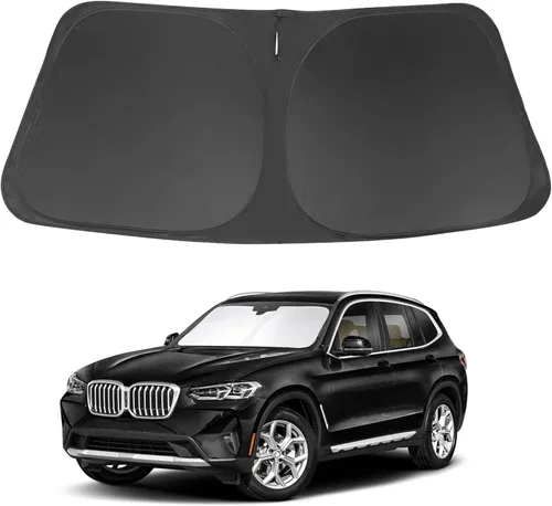 Vista 7 de Parasol para parabrisas de ajuste personalizado para BMW X1 F48 2016-2022, accesorios plegable, bloqueador solar protege el automóvil de los rayos
