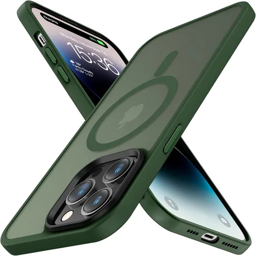 Meifigno Magic Mag Series - Funda para iPhone 13 Pro, protección de grado militar y compatible con MagSafe, parte trasera mate translúcida con