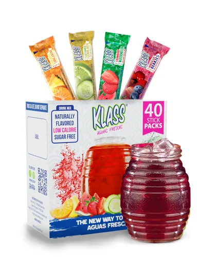 Vista 9 de Klass Aguas Frescas Mezcla de bebida Hibisco y Bayas ¡Sin azúcar! (40 sobres de polvo)