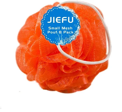 Vista 4 de Bath Sponges, Small Size Colorful Shower Sponges Exfoliating Mesh Pouf Bath Ball Body Scrubber for Kids Pack of 8