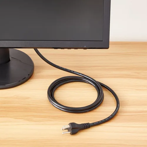 Vista 6 de Amazon Basics - Cable de alimentación para PC, 6 pies, paquete de 10, cable de corriente alterna para monitor, computadora, TV, 3 puntas, 18 AWG