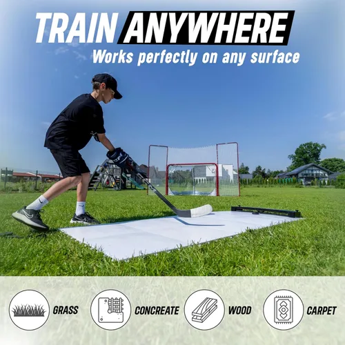 Vista 5 de Better Hockey Extreme Dryland Flooring Tiles - Synthetic Ice Panels for Hockey, Professional Quality Training Aid for Shooting, Passing and