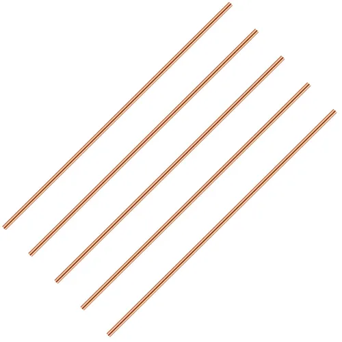 Vista 9 de Therwen 5 barras redondas de cobre puro de 11.8 pulgadas de longitud de metal sólido de cobre sólido, barra de torno para manualidades