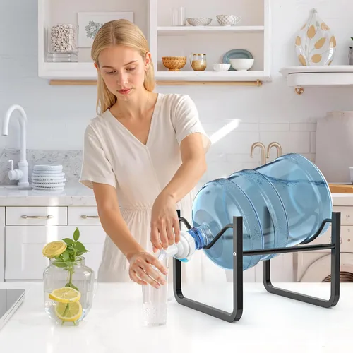 Vista 7 de Soporte para Jarra de Agua de 3 a 5 Galones HAVEDAWN y 2 Válvulas Dispensadoras, Soporte Resistente a la Oxidación que Evita Derrames con Boca