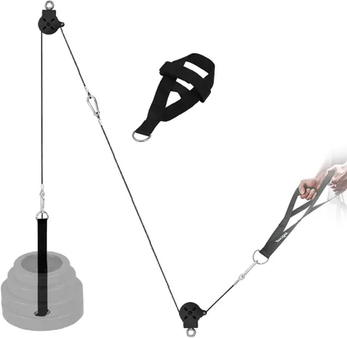 Vista 9 de Yes4All Juego de accesorios para máquina de cable de prensa de tríceps, accesorio desplegable LAT, accesorios de máquina de cable para gimnasio