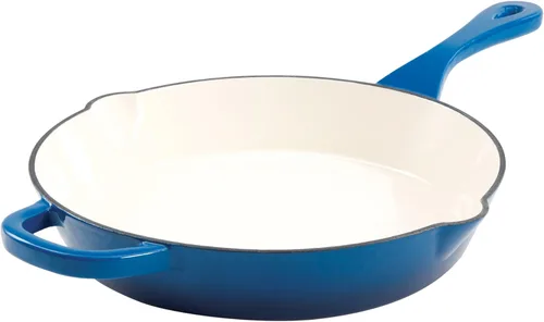 Vista 7 de Crock Pot Artisan - Sartén redonda de hierro fundido esmaltado, 8 pulgadas, color rojo escarlata