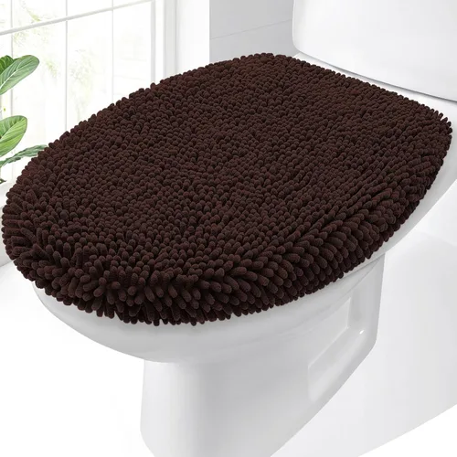 Vista 20 de OLANLY Funda de chenilla suave para tapa de inodoro de baño, lavable a máquina, 17.5 x 15 pulgadas, parte trasera de goma que se mantiene en su