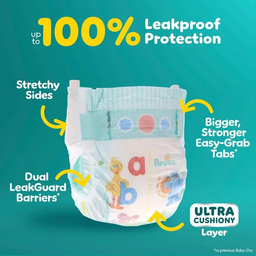 Vista 3 de Pampers Pañales - Baby Dry - Tamaño 4, 92 unidades, pañal desechable absorbente para bebés (el embalaje puede variar)