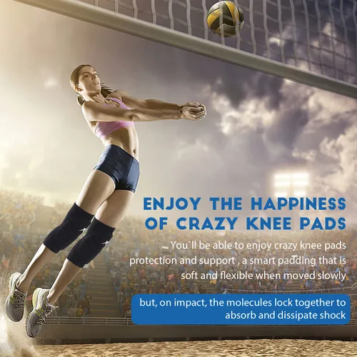 Vista 4 de Rodilleras de voleibol, protector de rodilla para niñas y mujeres con almohadillas de alta protección, rodilleras de grado profesional para correr