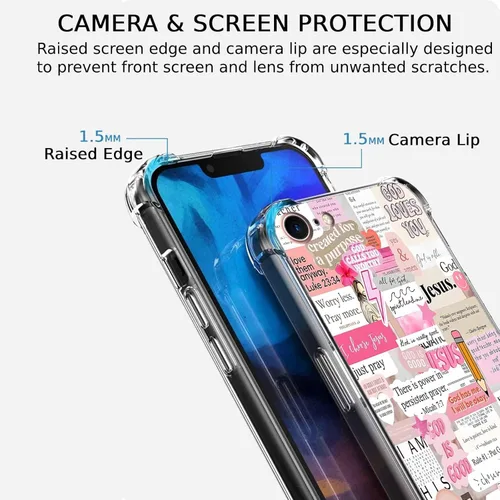 Vista 135 de Cubierta de Teléfono con Versículos de la Biblia y Citas Cristianas de Jesús en Collage, Funda Protectora Suave de TPU de Moda para iPhone 16 Pro, #1