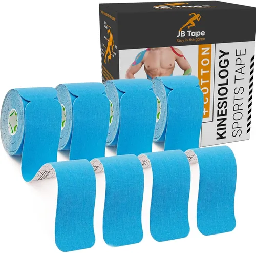 Vista 9 de JB Tape - Cinta de kinesiología – 80 tiras precortadas de 10 pulgadas – Beige – Elástica, sin látex, resistente al agua – Soporte muscular