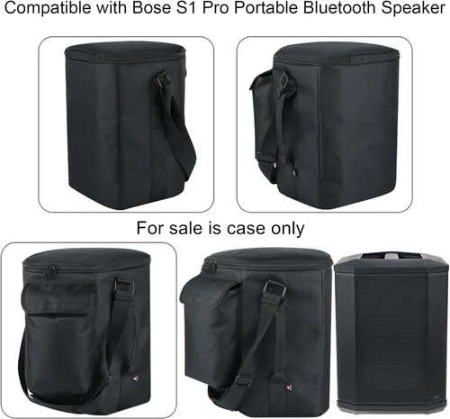 Vista 2 de TXEsign Estuche de transporte de viaje para Bose S1 ProBose S1 Pro+, funda deslizante con correa para el hombro y bolsillo para accesorios, soporte
