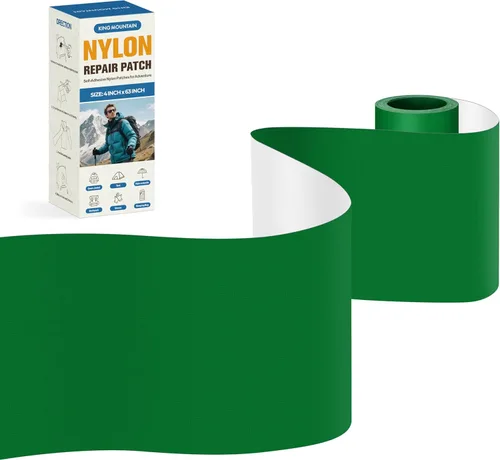 Vista 100 de KING MOUNTAIN Parche de reparación de lona de 9 x 11 pulgadas, 2 piezas, parche de tela impermeable autoadhesivo para sofás, tiendas de campaña