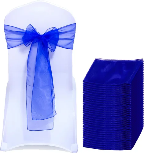 Vista 45 de Bandas de organza para decorar sillas en bodas y eventos, 100 unidades, organza, Manzana Verde (Apple Green), 10