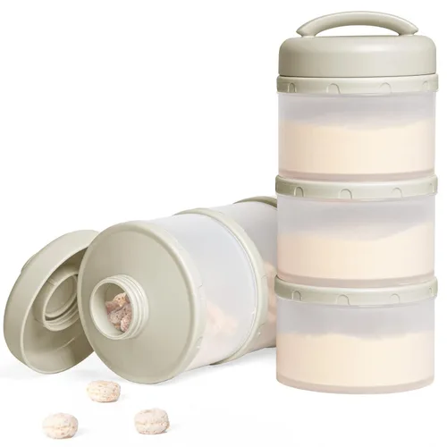 Vista 11 de Termichy Dispensador de fórmula apilable, contenedor portátil de leche en polvo, paquete de 2, rosa bebé