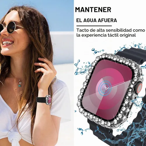 Vista 8 de Surace Funda impermeable 2 en 1 para Apple Watch Series 6, 5, 4, SE de Impermeable-negro