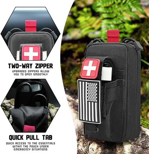 Vista 3 de Actualización 1000D láser corte Ifak bolsa Molle, táctico Molle EMT cinturón bolsas de primeros auxilios para mochila cinturón