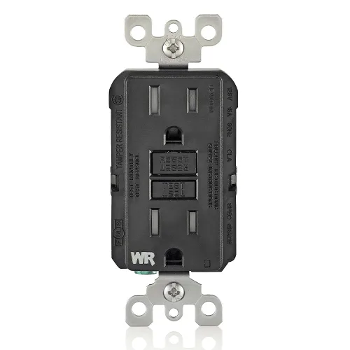 Leviton SmartlockPro receptáculo resistente al clima, comprobación automática, con guía de luz e indicador LED, GFWT1-E