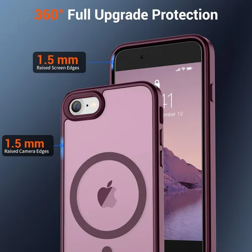 Vista 963 de SUPFINE - Funda magnética para iPhone 13 Pro Max (compatible con MagSafe), (protección contra caídas de grado militar de 10 pies), delgada, Negro