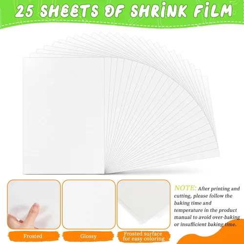 Vista 2 de Juego de 225 llaveros de hojas retráctiles imprimibles con 25 hojas de plástico retráctil imprimibles y 200 accesorios para impresora de inyección