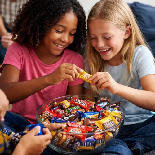 Vista 5 de Paquete variado de chocolates – Surtido a granel de barras y golosinas de chocolate envueltas individualmente – Chocolate con leche, caramelo