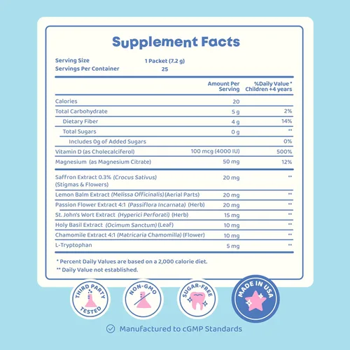 Vista 7 de JoySpring Azafrán para niños – Palitos mágicos de humor natural con citrato de magnesio y vitamina D3 – Mezcla de bebida de extracto de azafrán a