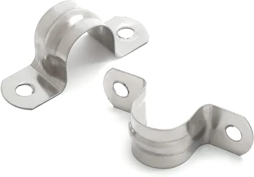 25 abrazaderas de conducto M20 (34 pulgadas), correa de acero inoxidable con dos agujeros, soporte en U, tira de tubo rígida, abrazadera de cable