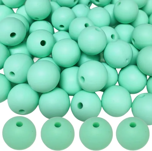 Vista 65 de Abalorios de silicona, 100 piezas de 9 mm de abalorios redondos de silicona para hacer llaveros, pulseras, collares, aretes, joyas, manualidades DIY