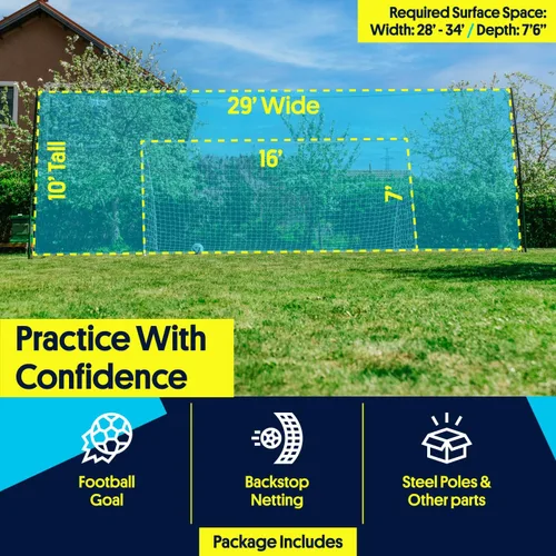 Vista 3 de Open Goaaal 3-in-1 Soccer Training Rebounder - Soccer Goal for Volley, Passing, Training - Outdoor Sports, Backyard