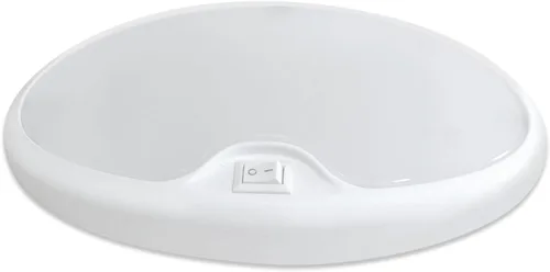 Vista 12 de Dream Lighting luz LED para interior de RV de 12 V con interruptor, luz de techo de 15,2 cm ovalada, 4,5 W, 3500 K, iluminación blanca suave