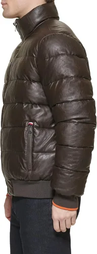 Vista 3 de Tommy Hilfiger Men's Midweight Quilted Faux Leather Bomber