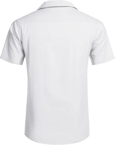 Vista 4 de COOFANDY - Camisas hawaianas de algodón y lino florales tropicales con botones para hombre