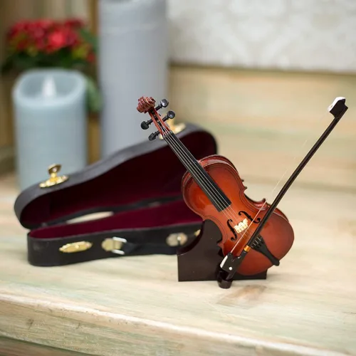 Vista 2 de Broadway Gift Caja de réplica en miniatura de instrumentos de violonchelo reproduce canon de melodía en D