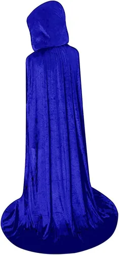 Vista 2 de Bata unisex con capucha de longitud completa, capa larga de terciopelo, disfraz de cosplay
