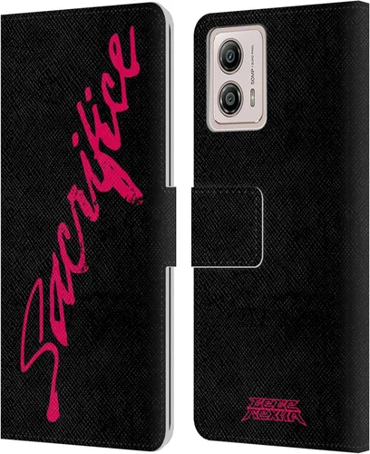 Vista 7 de Head Case Designs Officially Licensed Bebe Rexha Neon Bite Me Key Art Leather Book Wallet Case Cover Compatible with Motorola Moto G53 5G