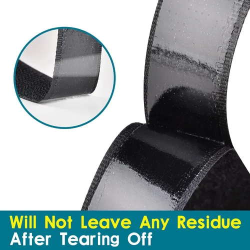 Vista 4 de Cinta de Velcro Autoadhesiva Negra de 0.75 Pulgadas x 82 Pies con Respaldo Adhesivo, Rollo de Sujeción, Tiras Autoadhesivas de Nailon de Servicio