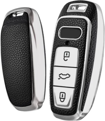 Vista 16 de ELOHEI Funda para llavero Audi, funda protectora especial de TPU suave compatible con Audi A6L A6 A7 A8 Q7 Q8 E-Tron 2018-2022 A3 S3 S6 SQ7 RS6 S7