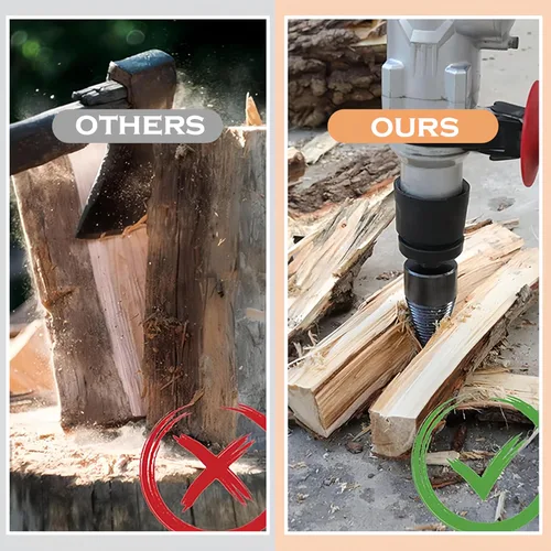 Vista 2 de Juego de brocas para leña, divisor de madera, broca divisora de madera, broca de fácil división de troncos, brocas eléctricas desmontables