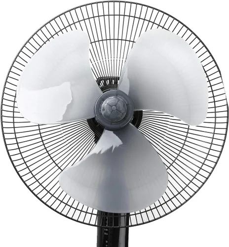 Vista 3 de YiZYiF Ventilador de plástico de 16 pulgadas, 3 hojas, universal, para el hogar, con pedestal, pieza de repuesto, color gris con tuerca de ventilador