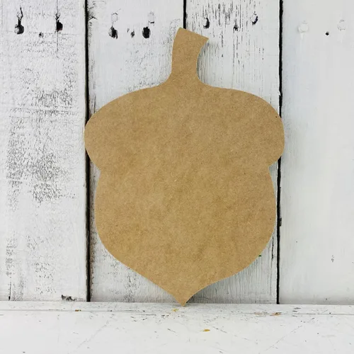 Vista 2 de Recorte sin terminar de bellota de otoño, forma de madera, MDF de madera pintable para manualidades