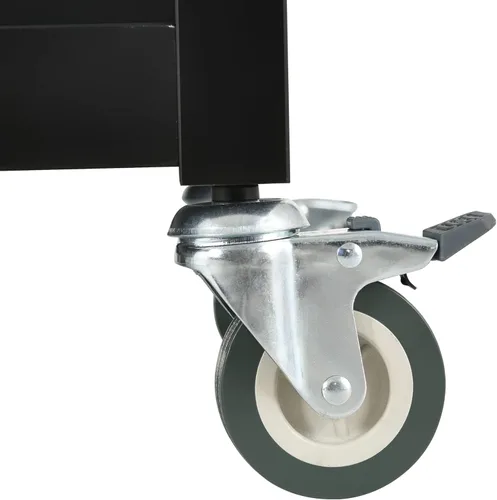 Vista 70 de LUMISOL Carrito de isla de cocina con ruedas de bloqueo con 2 cajones y 4 gabinetes, isla de cocina rodante con estantes ajustables, mesa de madera